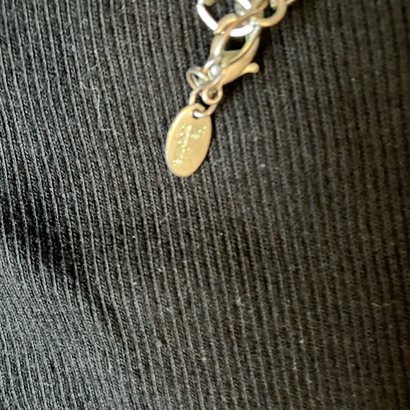 Lia sophia Long Pendant Necklace Three pearls on two Hoops - Picture 2 of 4